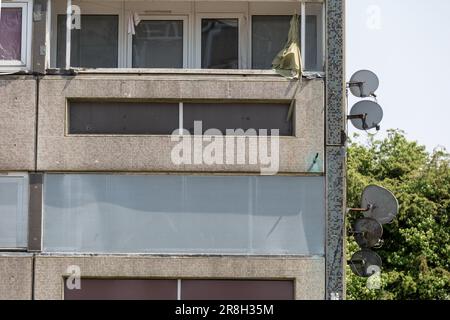 Verfallener Hochhausblock, Birmingham, UK 2023 Stockfoto