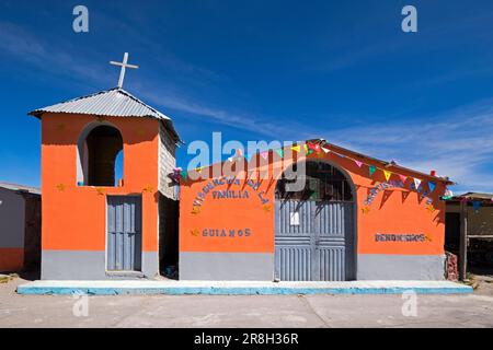 Perù. Colca-Tal. Lokale Kirche Stockfoto