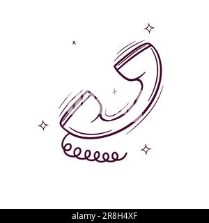 Handgezogenes Telefon. Doodle Vector Sketch-Illustration Stock Vektor