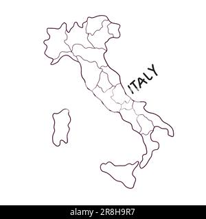 Handgezeichnete Landkarte Italiens Stock Vektor
