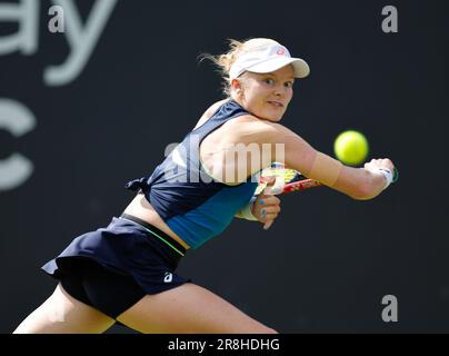 21. Juni 2023; Edgbaston Priory Club, Birmingham, England: Rothesay Classic Birmingham, Tag 3; Harriet Dart (GBR) während ihres Spiels gegen Anhelina Kalinina (UKR) Stockfoto