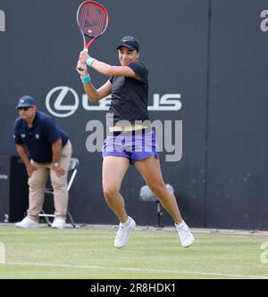 21. Juni 2023; Edgbaston Priory Club, Birmingham, England: Rothesay Classic Birmingham, Tag 3; Anhelina Kalinina (UKR) während ihres Spiels gegen Harriet Dart (GBR) Stockfoto