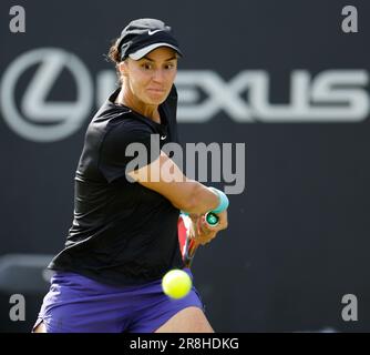 21. Juni 2023; Edgbaston Priory Club, Birmingham, England: Rothesay Classic Birmingham, Tag 3; Anhelina Kalinina (UKR) während ihres Spiels gegen Harriet Dart (GBR) Stockfoto