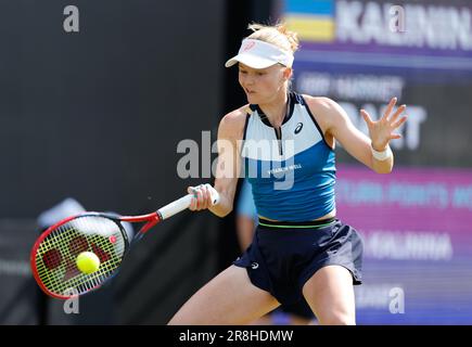 21. Juni 2023; Edgbaston Priory Club, Birmingham, England: Rothesay Classic Birmingham, Tag 3; Harriet Dart (GBR) während ihres Spiels gegen Anhelina Kalinina (UKR) Stockfoto