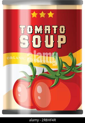 Illustration: Tomatensuppe in Dosen Stock Vektor