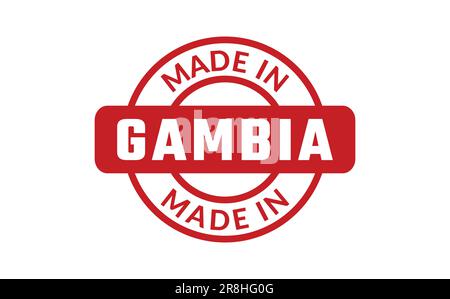 Hergestellt In Gambia Gummistempel Stock Vektor