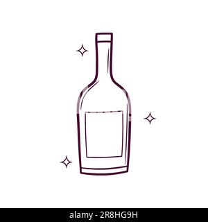 Handgezogene Flasche. Doodle Vector Sketch-Illustration Stock Vektor