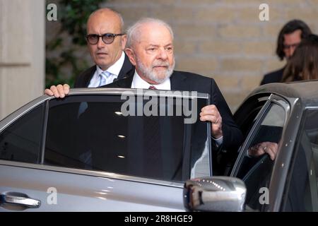 Vatikanstadt, Vatikan, 21. Juni 2023. Der brasilianische Präsident Luiz Inacio Lula reist nach dem Treffen mit Papst Franziskus im Vatikan ab - Foto: Vatikanpool D. Ibanez. Kredit: Maria Grazia Picciarella/Alamy Live News Stockfoto