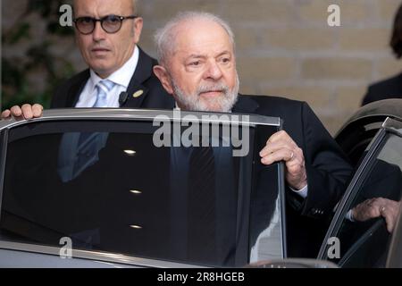 Vatikanstadt, Vatikan, 21. Juni 2023. Der brasilianische Präsident Luiz Inacio Lula reist nach dem Treffen mit Papst Franziskus im Vatikan ab - Foto: Vatikanpool D. Ibanez. Kredit: Maria Grazia Picciarella/Alamy Live News Stockfoto