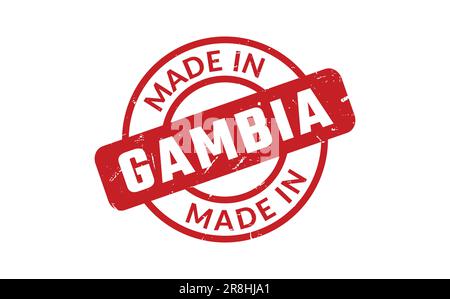 Hergestellt In Gambia Gummistempel Stock Vektor