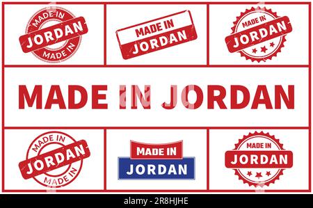 Hergestellt Aus Jordan Rubber Stamp Set Stock Vektor