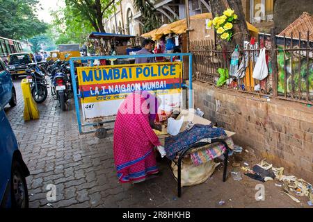 Soziale Unruhen. Mumbai. Indien Stockfoto