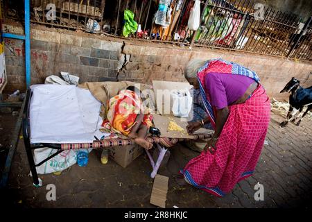 Soziale Unruhen. Mumbai. Indien Stockfoto