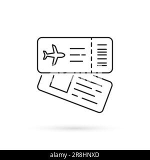 Symbol für Flugtickets für dünne Linien Stock Vektor
