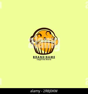 becherkuchen Backwaren Logo Vektor Illustration Vorlage Symbol Grafikdesign Stock Vektor