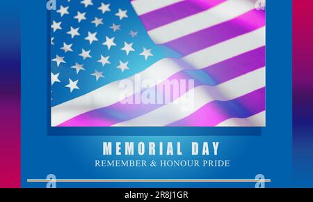 Memorial Day USA Grußkarte Banner Hintergrundbild. Denk und Ehre mit der Flagge der Vereinigten Staaten von Amerika Stockfoto