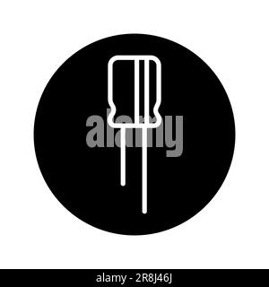 Schwarzes Liniensymbol für Kondensator mit Elektrolytkondensator. Piktogramm für Webseite, mobile App, Werbeaktion. Stock Vektor