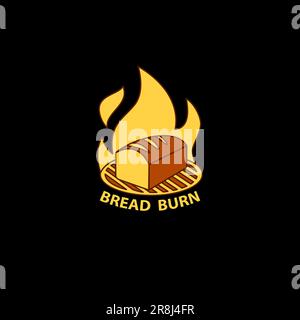 Vektordesign der Logovorlage „Burning Bread“ Stock Vektor