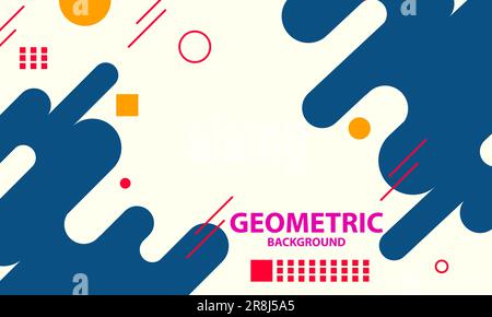 Abstrakter, farbenfroher kartenhintergrund in memphis Stock Vektor