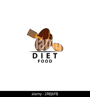 Design-Konzept mit Donut-Kombination für Fitnessstudio und Fitnesslogo. Vektordarstellung Stock Vektor