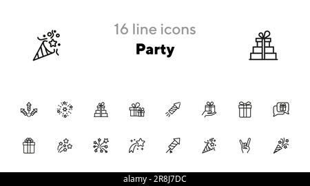 Partylinie - Symbolgruppe Stock Vektor