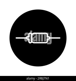 Symbol für bipolare schwarze Linie des Kondensators. Piktogramm für Webseite, mobile App, Werbeaktion. Stock Vektor