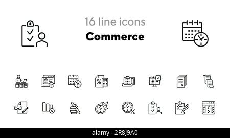 Symbolgruppe für Commerce-Positionen Stock Vektor