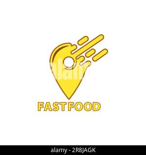 Food Point-Vektorsymbol, Logo, Schild, Symbolvorlage Stock Vektor