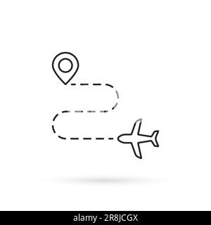 Einfache, dünne Route wie Reiseziel Stock Vektor