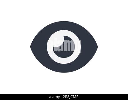 Schwarzweiß-Ansichtssymbol. Konzept der Navigation und Exploration. Stock Vektor