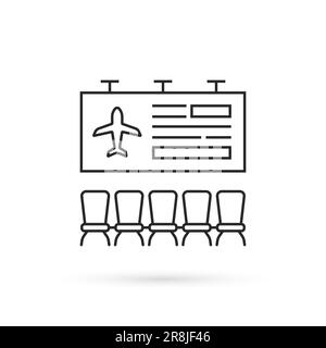 Einfaches Symbol für eine dünne Flughafenlounge Stock Vektor
