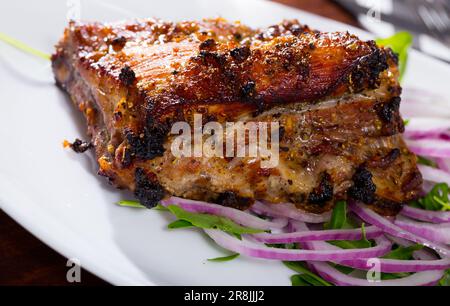 Gebratenes Schweinefleisch Stockfoto