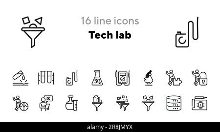 Technologielabor – Liniensymbol Stock Vektor