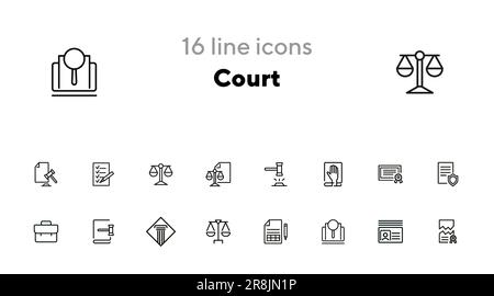 Icon-Set der Court Line Stock Vektor