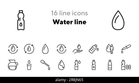 Symbole für Wasserlinien Stock Vektor