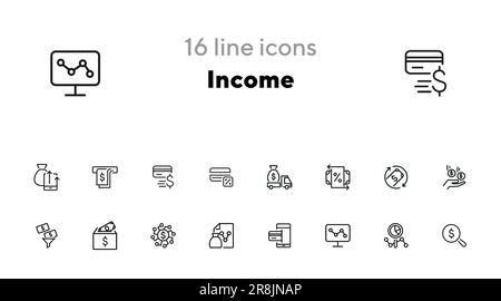 Symbolgruppe für Einkommensposition Stock Vektor