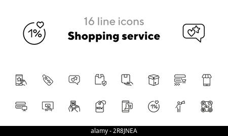 Symbolgruppe für Shopping-Service-Positionen Stock Vektor