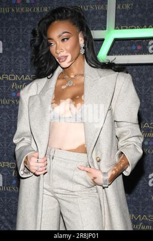 New York, USA. 21. Juni 2023. Model Winnie Harlow nimmt am 21. Juni 2023 an der Einführung der Aroma360 Perfume and Body Collection in Buddha-Bar, New York, NY, Teil. (Foto: Anthony Behar/Sipa USA) Guthaben: SIPA USA/Alamy Live News Stockfoto