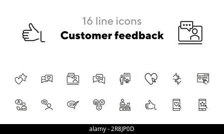 Symbolgruppe für Kundenfeedback Stock Vektor