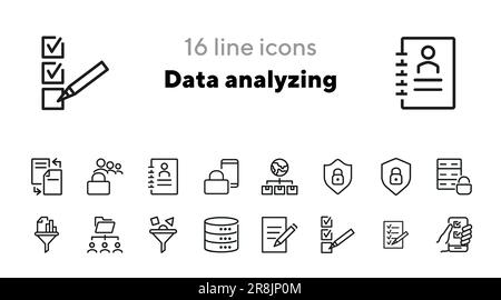 Symbole für die Datenanalyse Stock Vektor