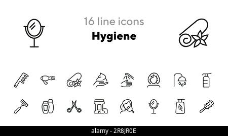 Symbolsatz Hygienelinie Stock Vektor