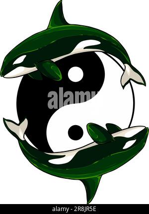 Vektorzeichen mit schwarzem Wal Stock Vektor