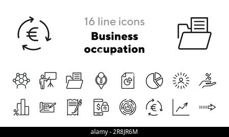 Symbole für geschäftliche Berufe Stock Vektor