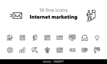 Symbolsatz für Internet-Marketing Stock Vektor