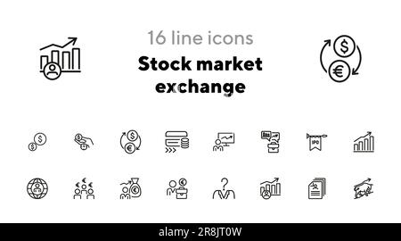 Symbolsatz für Börsenpositionen Stock Vektor