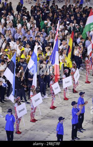 21. Juni 2023, Krakau, Malopolska, Polen: Parade der Athleten bei der Eröffnungszeremonie der Europäischen Spiele 2023 in Krakau, Polen (Kreditbild: © Mickael Chavet/ZUMA Press Wire) – NUR REDAKTIONELLE VERWENDUNG! Nicht für den kommerziellen GEBRAUCH! Stockfoto