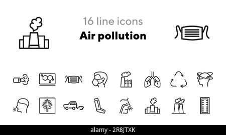 Symbole für Luftverschmutzung Stock Vektor