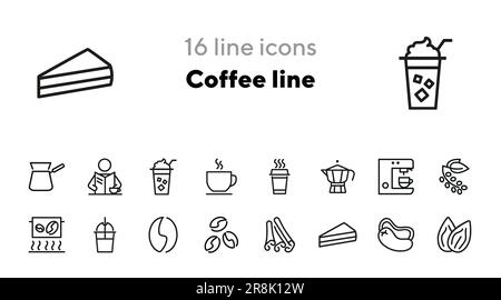 Kaffee-Linie Symbole Stock Vektor