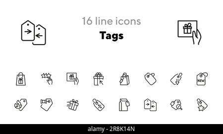 Symbolgruppe für Tag-Linien Stock Vektor