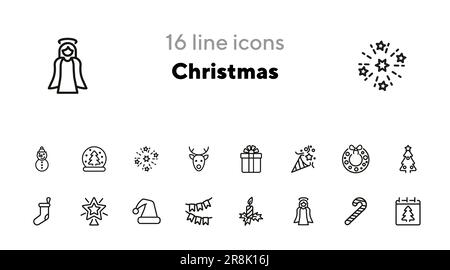 Weihnachten online Icon Set Stock Vektor
